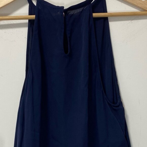 Diane von Furstenberg 100% Silk Sleeveless Blouse – Dark Navy – Size S - Picture 8 of 10